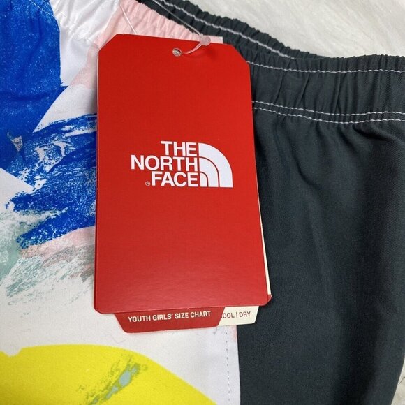 New THE NORTH FACE Flash Dry Class V Geometric Water Shorts Girls Youth 14/16 Lg - Picture 9 of 10